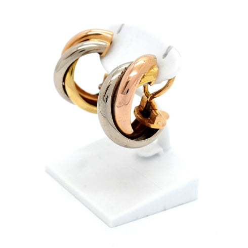 Trinity Earrings 18K Tricolor Gold