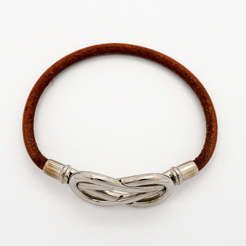 Atame Bracelet Leather and Metal Silver
