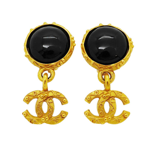 CC Logo Clip-On Earrings Metal Gold-Tone Metal