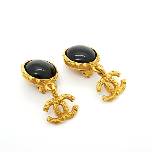 CC Logo Clip-On Earrings Metal Gold-Tone Metal