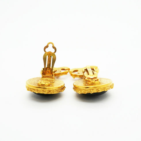 CC Logo Clip-On Earrings Metal Gold-Tone Metal