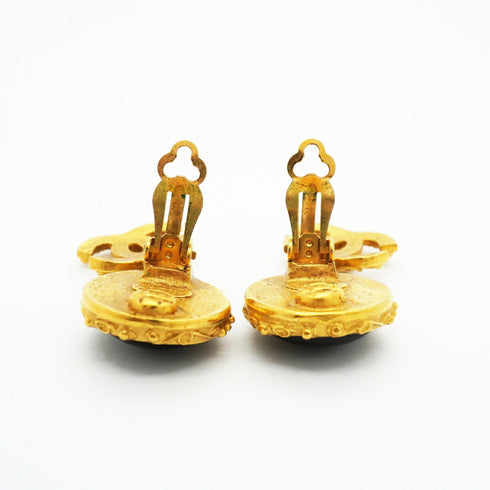 CC Logo Clip-On Earrings Metal Gold-Tone Metal