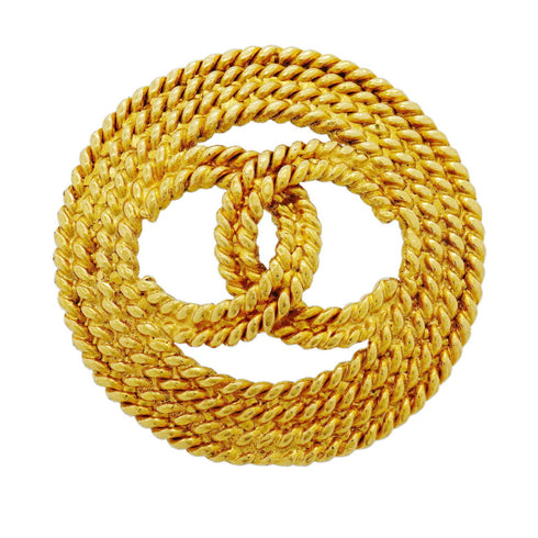 CC Logo Circle Brooch Metal