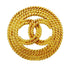CC Logo Circle Brooch Metal