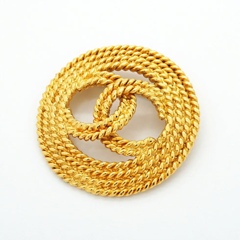CC Logo Circle Brooch Metal