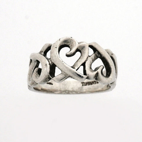 Triple Loving Heart Ring Sterling Silver