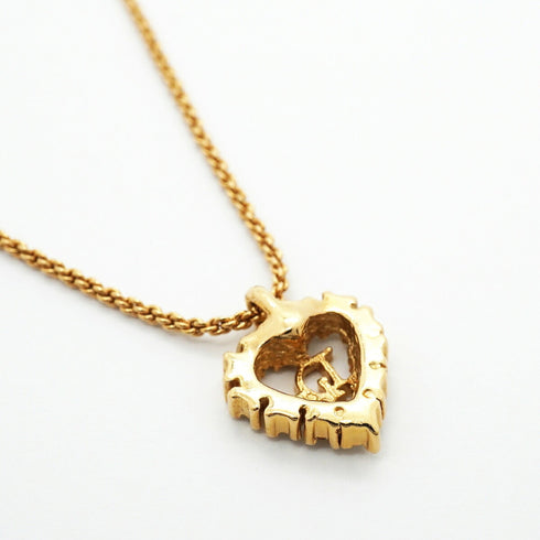 Pendant Necklace Gold and Rhinestone