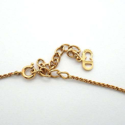 Pendant Necklace Gold and Rhinestone
