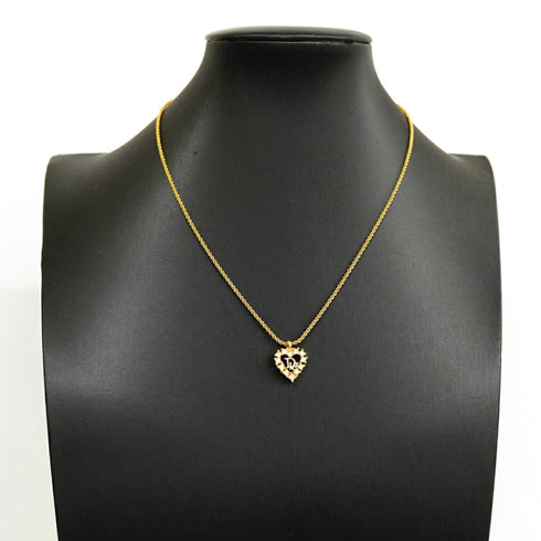 Pendant Necklace Gold and Rhinestone