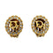 Rhinestone Clip-On Earrings Gold and Rhinestone