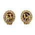 Rhinestone Clip-On Earrings Gold and Rhinestone