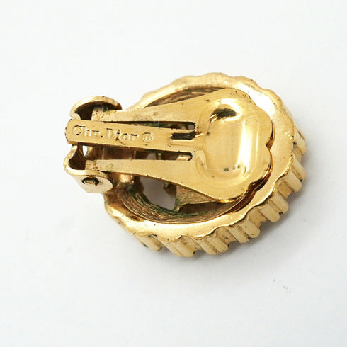 Rhinestone Clip-On Earrings Gold and Rhinestone