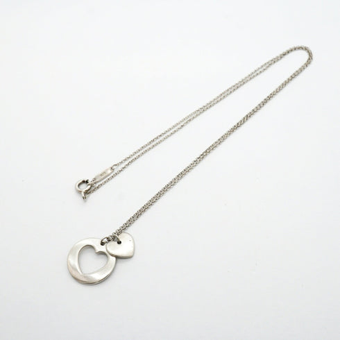 Stencil Heart Pendant Necklace Sterling Silver