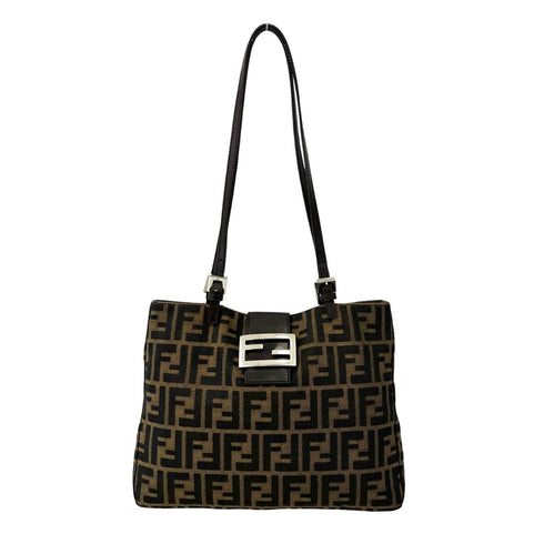 Vintage Shoulder Bag Zucca Canvas Medium