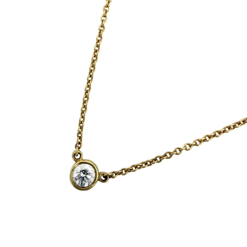 Elsa Peretti Diamonds By The Yard Pendant Necklace 18K Yellow Gold and Diamond