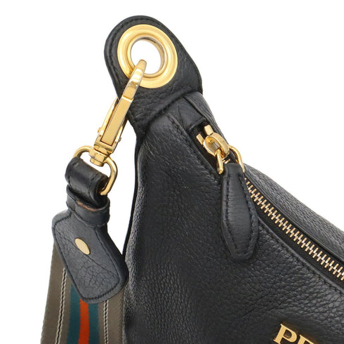 Striped Strap Zip Hobo Vitello Daino Medium