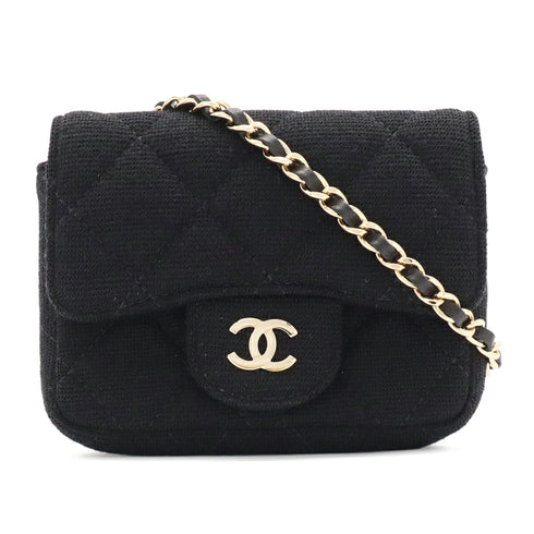 Classic Flap Chain Belt Bag Quilted Jersey Mini