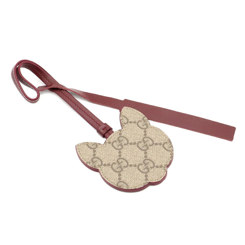 Cat Shape Charm GG Supreme and Leather Beige Bordeaux Multi-Color Handbag Charm
