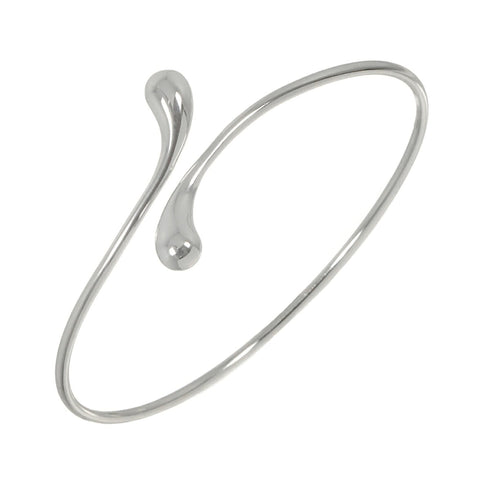 Double Teardrop Bangle Sterling Silver Bracelet