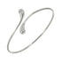 Double Teardrop Bangle Sterling Silver Bracelet