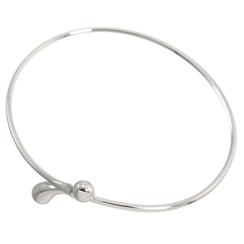 Double Teardrop Bangle Sterling Silver Bracelet