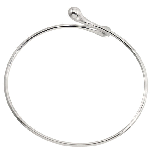 Double Teardrop Bangle Sterling Silver Bracelet