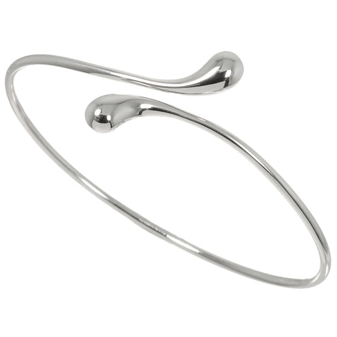 Double Teardrop Bangle Sterling Silver Bracelet