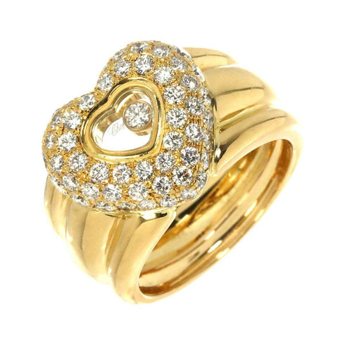 Happy Diamonds Heart 1 Ring 18K Yellow Gold and Diamond