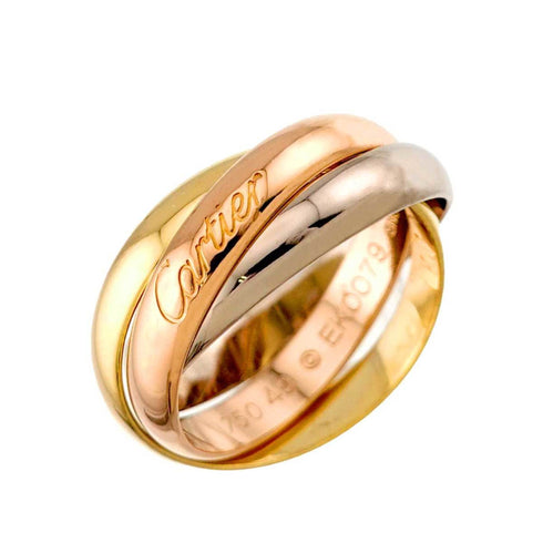 Vendome Louis Cartier Band Ring 18K Tricolor Gold