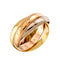 Vendome Louis Cartier Band Ring 18K Tricolor Gold