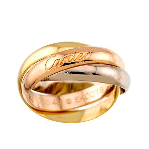 Vendome Louis Cartier Band Ring 18K Tricolor Gold