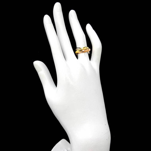 Vendome Louis Cartier Band Ring 18K Tricolor Gold
