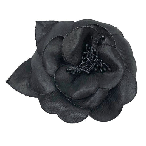 Camellia Brooch Black
