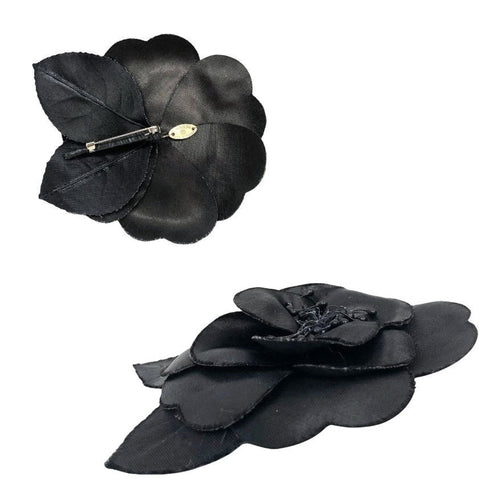 Camellia Brooch Black