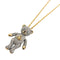 Pendant Necklace Metal and Rhinestone Gold and Silver