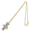 Pendant Necklace Metal and Rhinestone Gold and Silver