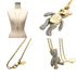 Pendant Necklace Metal and Rhinestone Gold and Silver