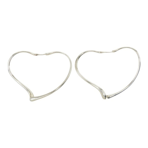 Open Heart Earrings Sterling Silver 50.1mm Sterling Silver