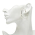 Open Heart Earrings Sterling Silver 50.1mm Sterling Silver