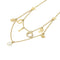 Pendant Necklace Clear White and Gold