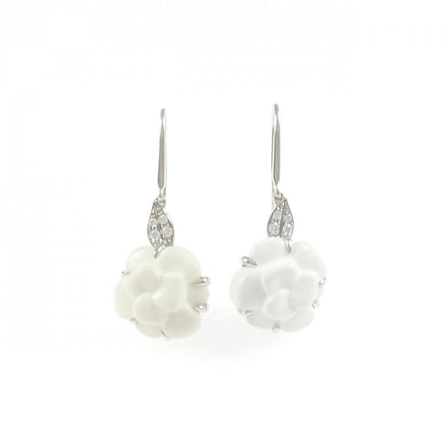 Earrings Camellia 18K White Gold