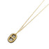Au Maillon Pendant Necklace Swift Leather Etoupe Gray Mini