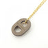 Au Maillon Pendant Necklace Swift Leather Etoupe Gray Mini