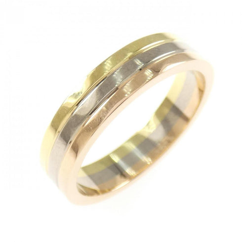Vendome Louis Cartier Band Ring 18K Tricolor Gold