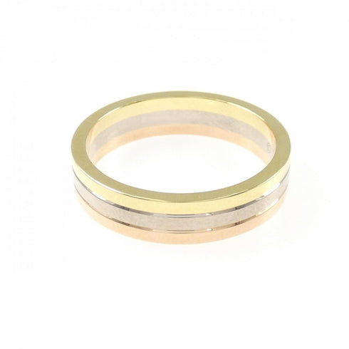 Vendome Louis Cartier Band Ring 18K Tricolor Gold