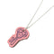 Pendant Necklace Pink Swift Leather Mini