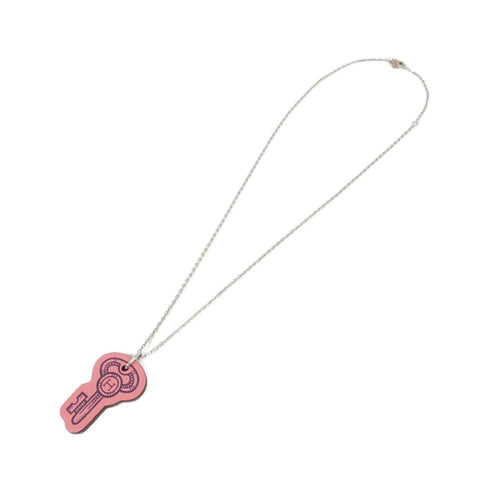 Pendant Necklace Pink Swift Leather Mini