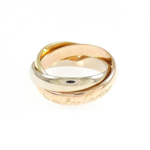 Vendome Louis Cartier Band Ring 18K Tricolor Gold