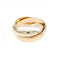 Vendome Louis Cartier Band Ring 18K Tricolor Gold