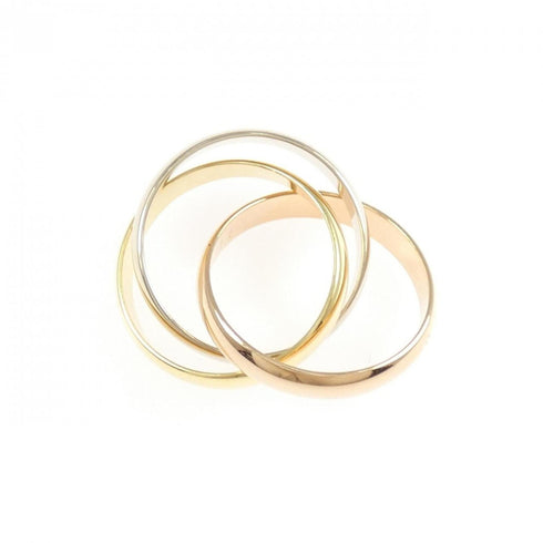 Vendome Louis Cartier Band Ring 18K Tricolor Gold